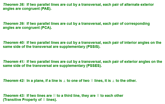 Theorems 38 - 43